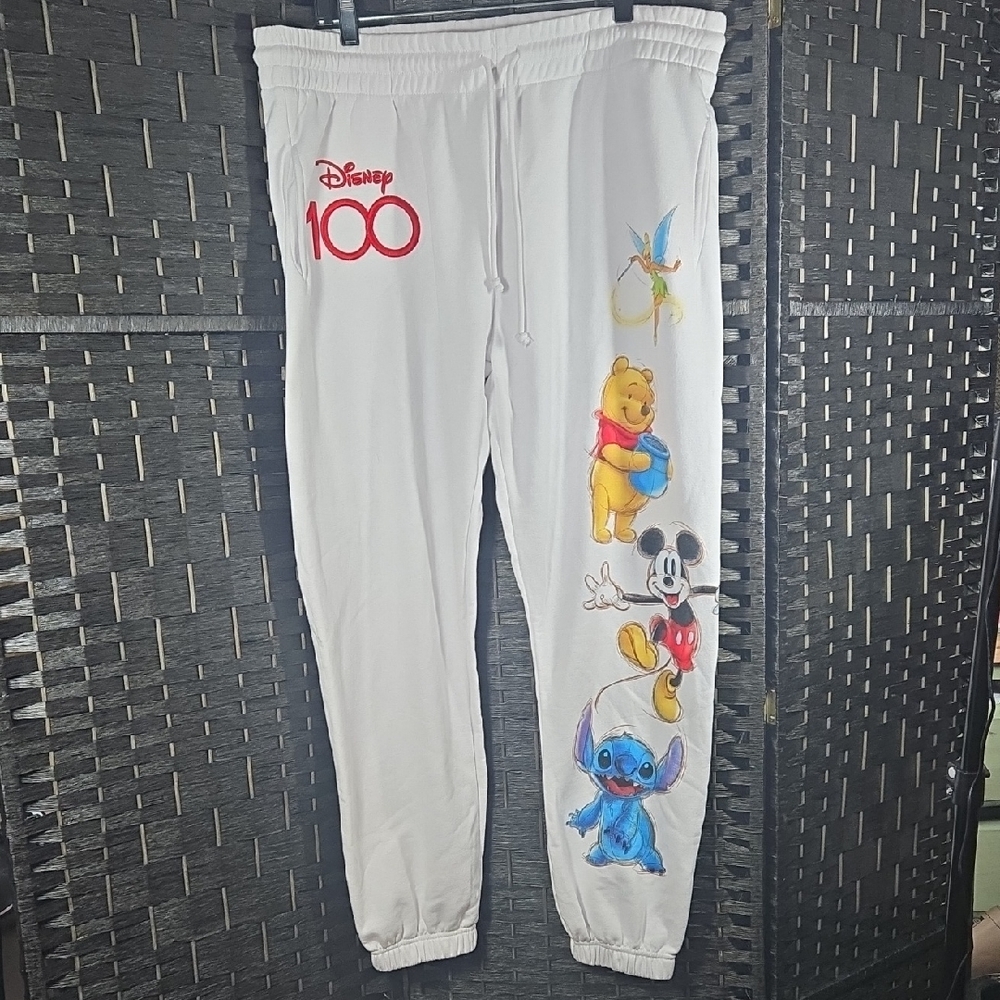 Disney White Sweatpants Disney 100 Character Design Plus Womens 3Xl